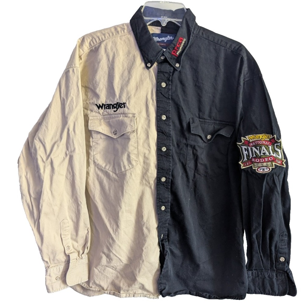 Wrangler National‎ Finals Rodeo LV 2001 Long Sleeve Button Shirt Men's Size XL